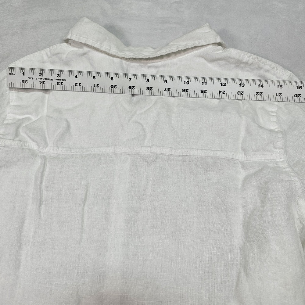 Tahari Tunic Shirt Women's L 100% Linen Long Sleeve Button Up Casual Blouse Top - Picture 10 of 10